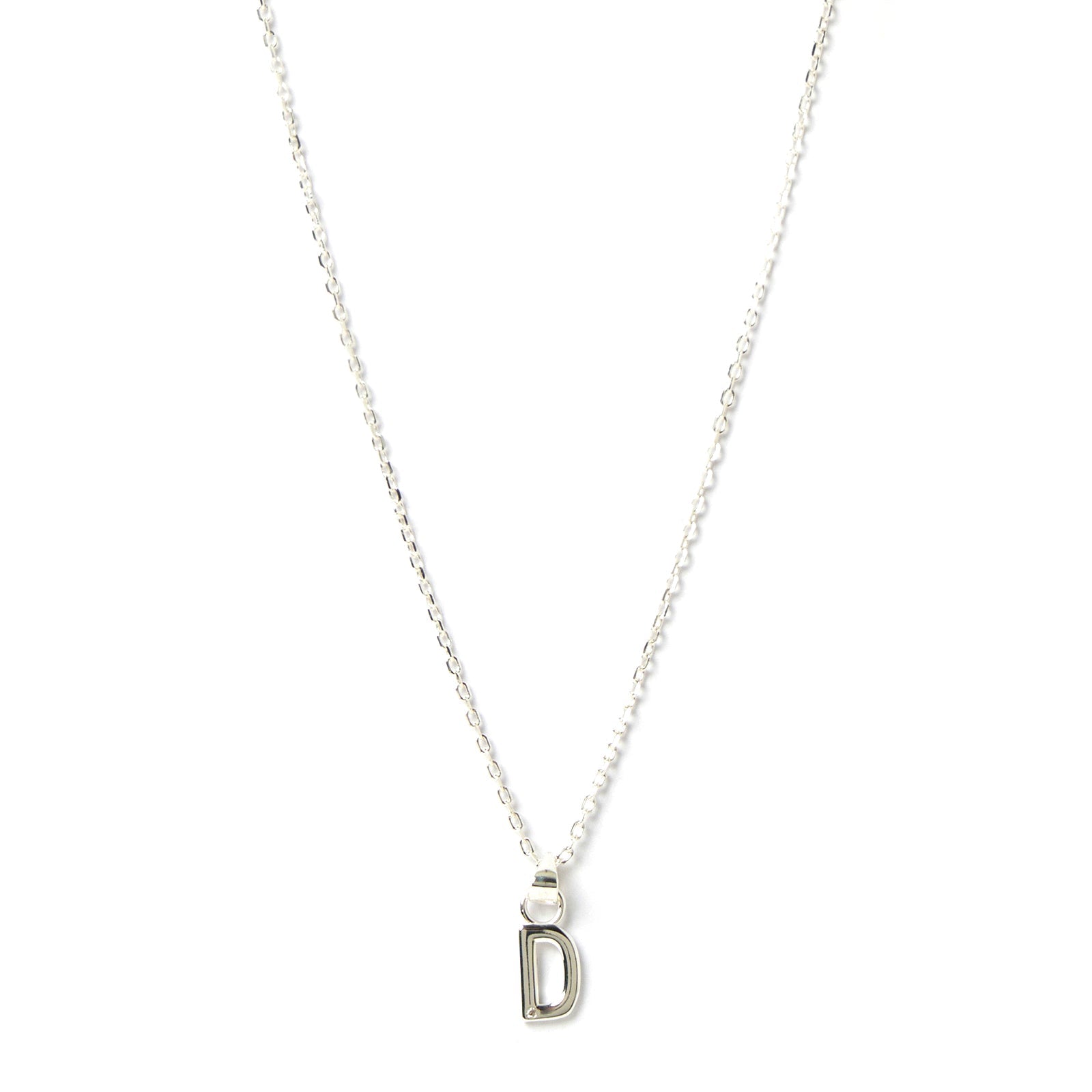 Initial Silver Charm Necklace 8