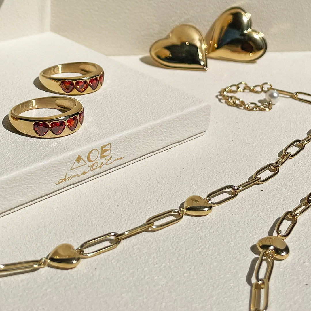 J'adore Gold Ring - Red 5