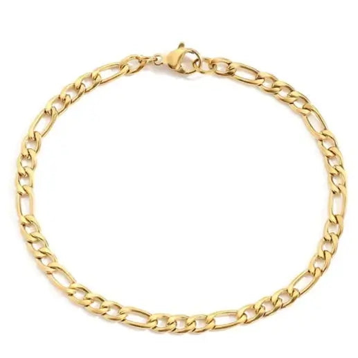 Gold figaro link chain bracelet