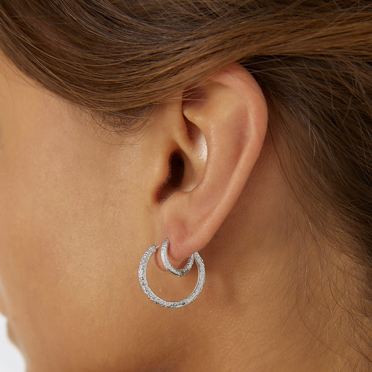 Little Hoop Earring Stack - Silver 2