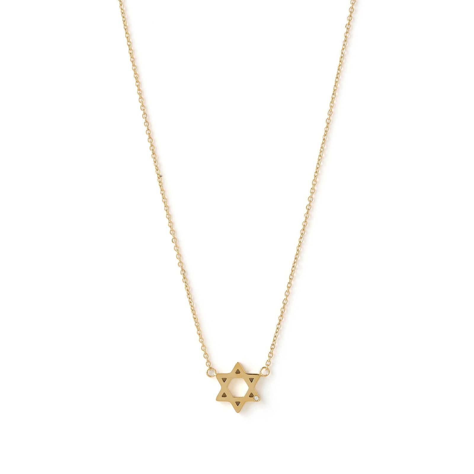 Mini Star Of David Gold Necklace