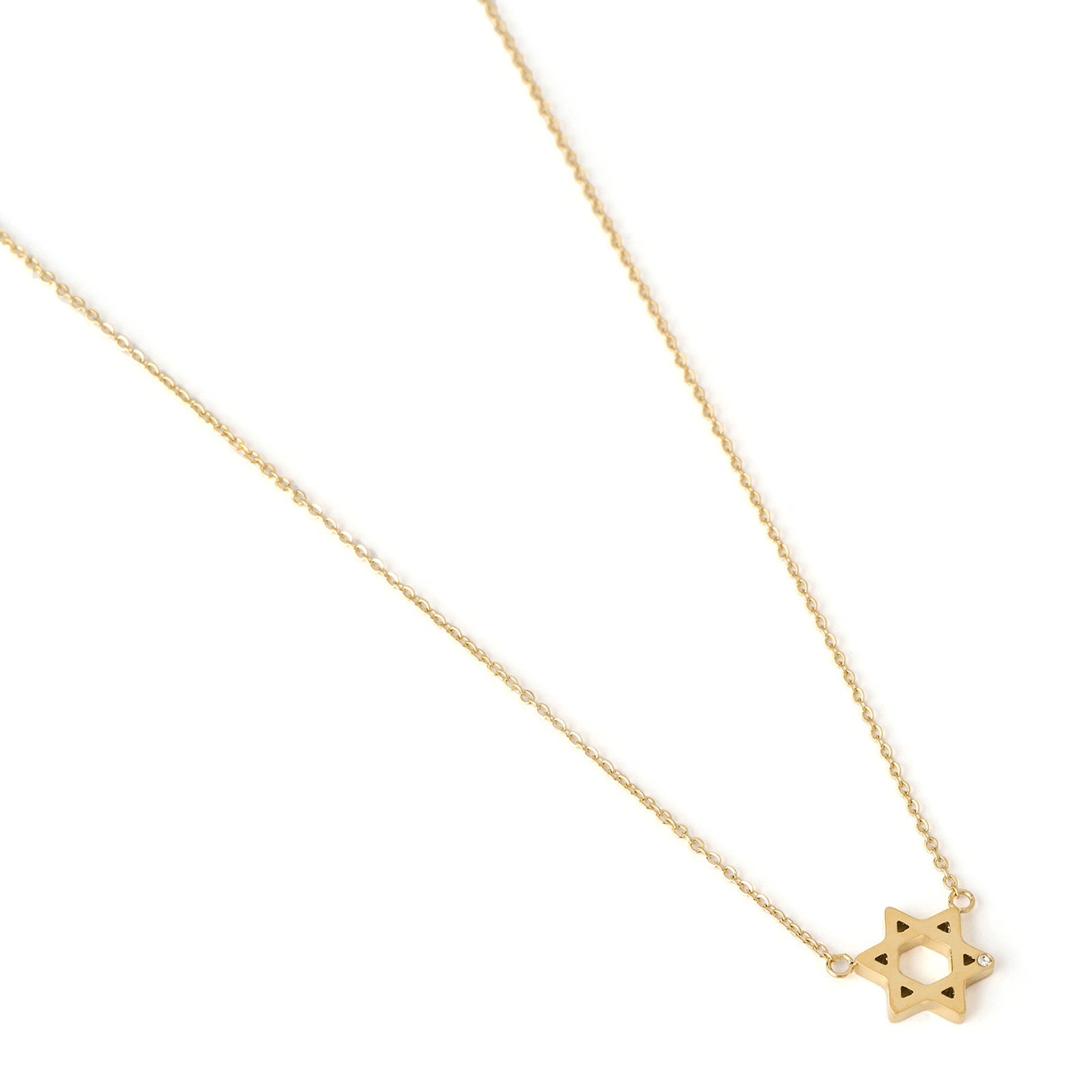 Mini Star Of David Gold Necklace 2