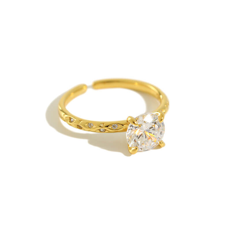 Zircon solitaire ring