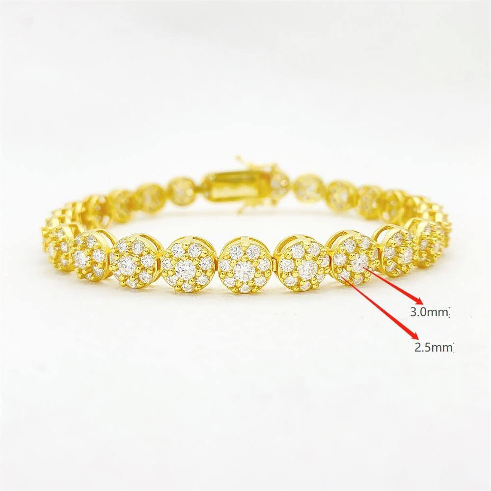 Moissanite Circle Link Bracelet Gold