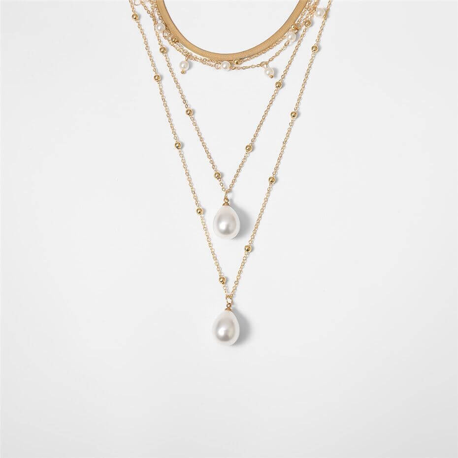 Gold Multilayer Pearl Necklace