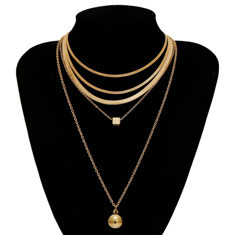 National style multi-layer letter Pendant Set Necklace