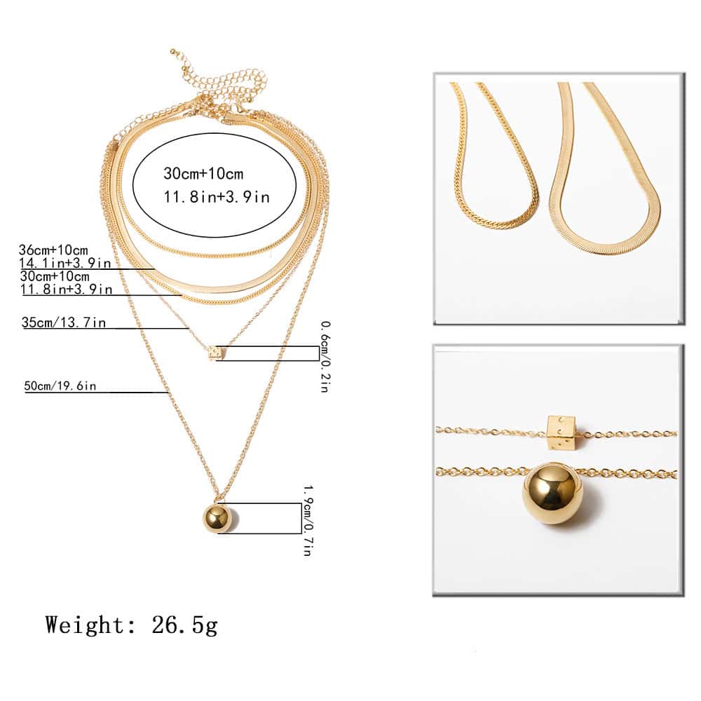 National style multi-layer letter Pendant Set Necklace