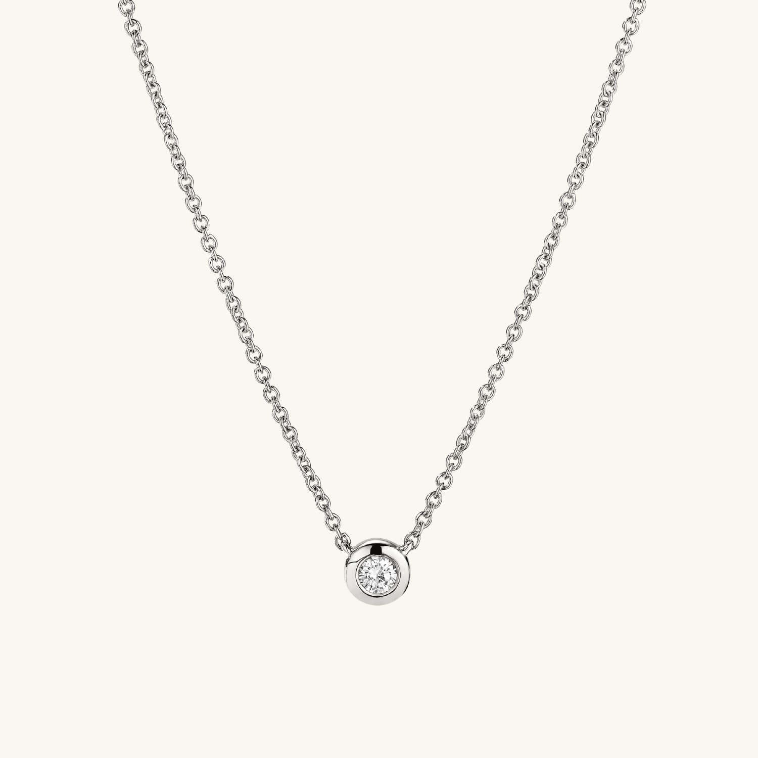 Solo Diamond Necklace Silver