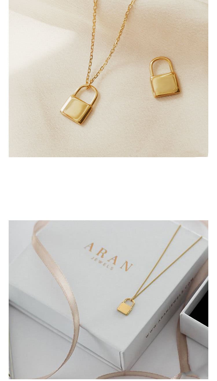 Pad lock Necklace Gold plated