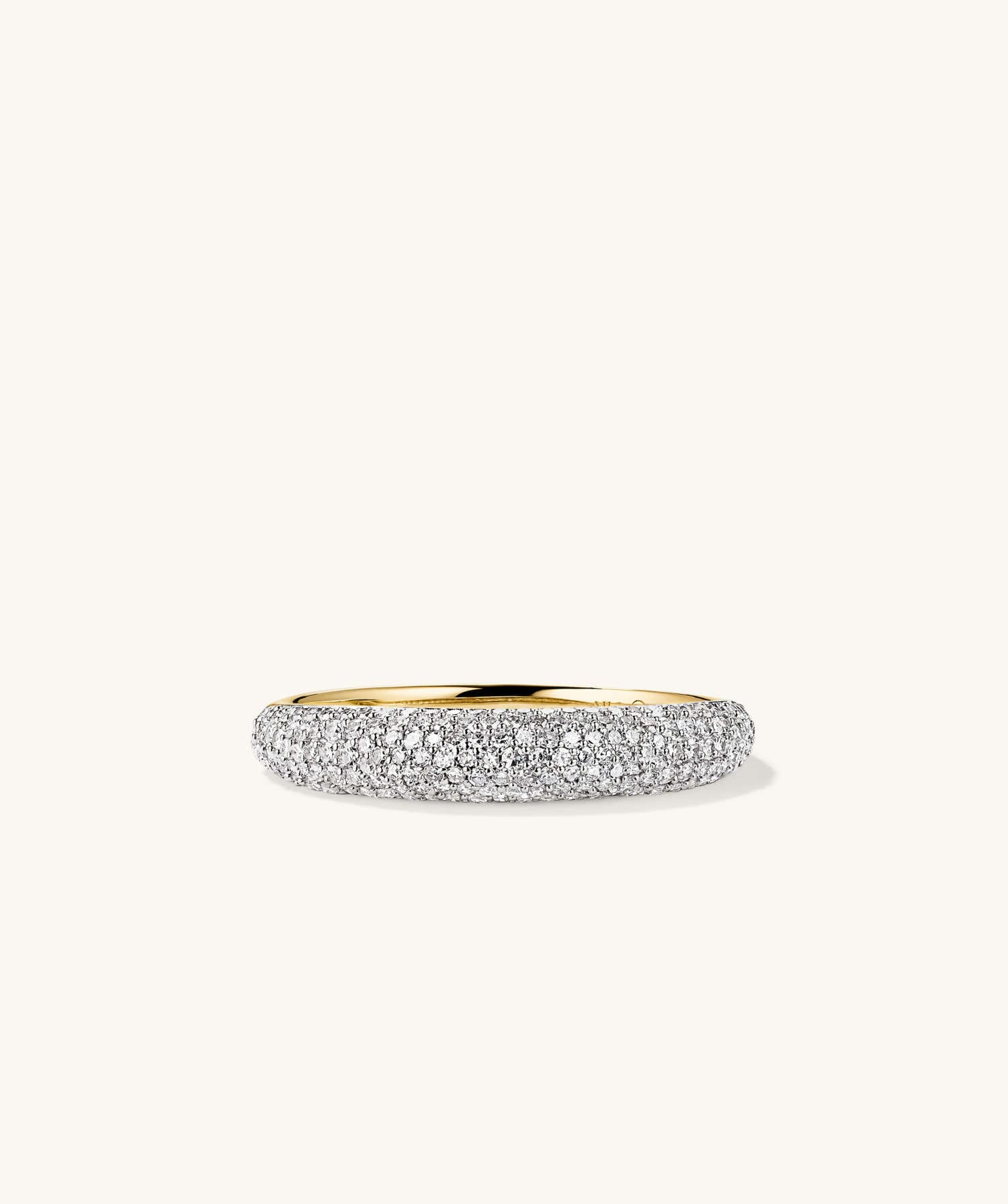 Gold Dome Ring with diamonds
