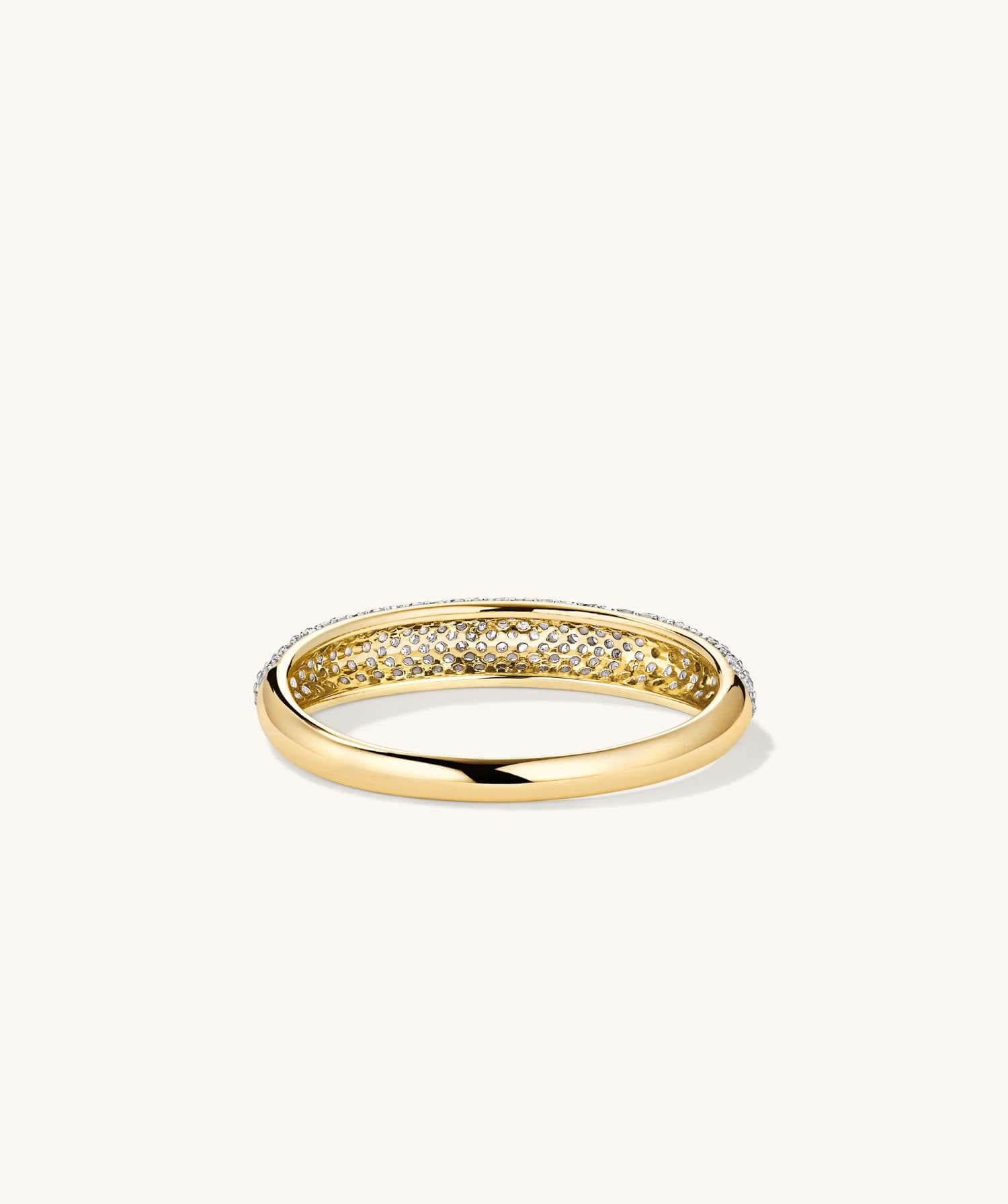 Gold Dome Ring with diamonds
