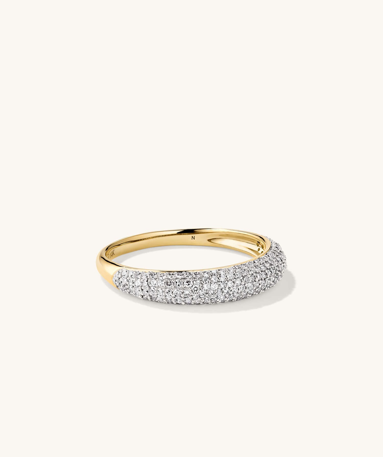 Gold Dome Ring with diamonds
