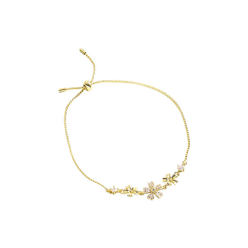 Gold Flower Zircon Bracelet