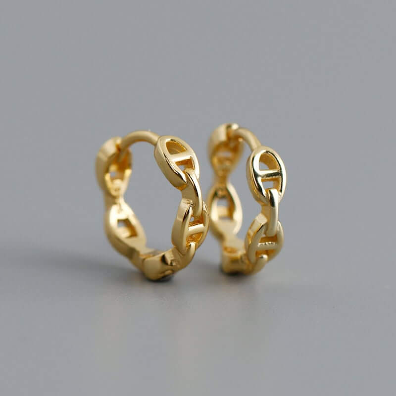 Gold Chain Hoop Earrings