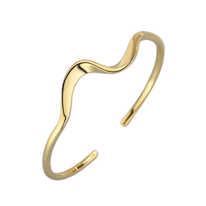 Flowy Open Gold Cuff Bracelet