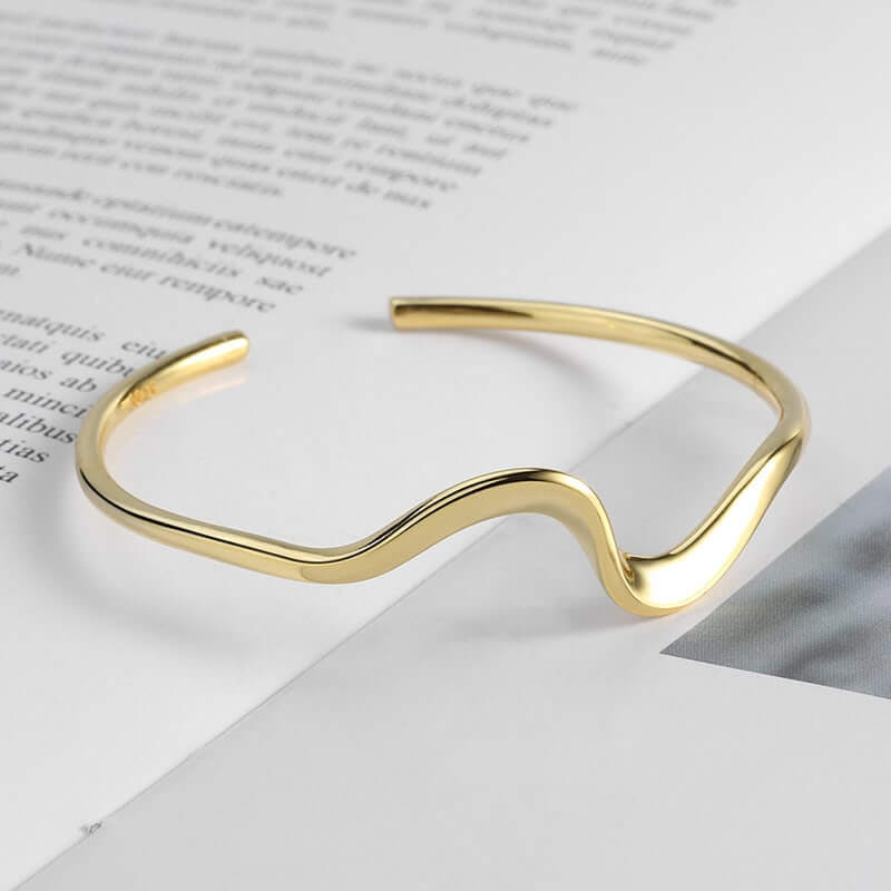 Flowy Open Gold Cuff Bracelet