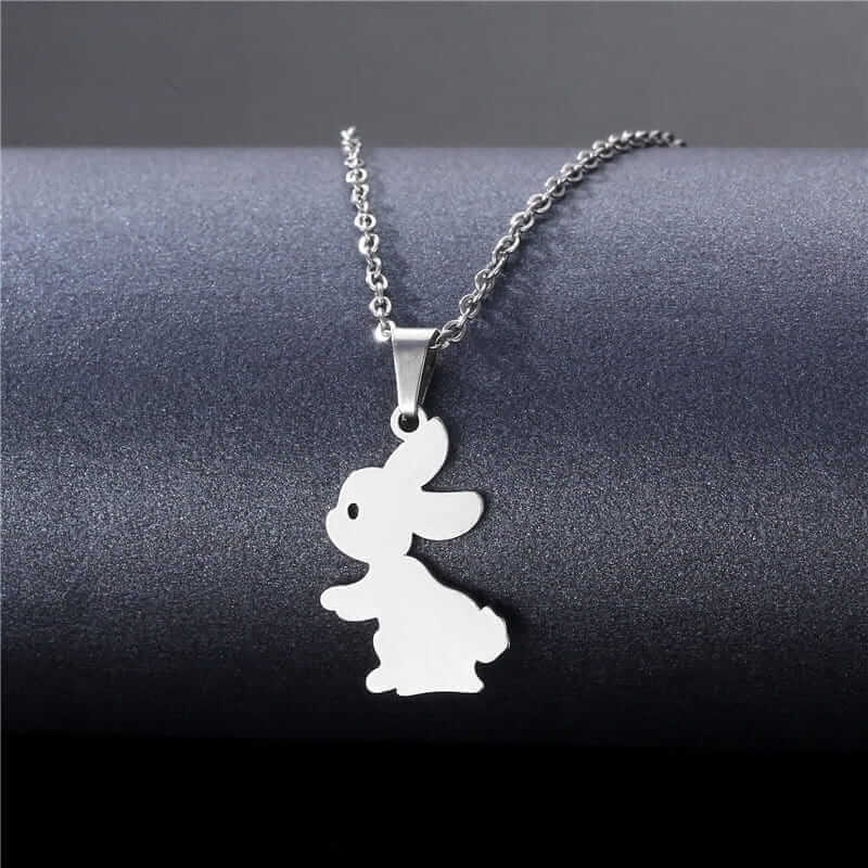 Silver Bunny Pendant Necklace