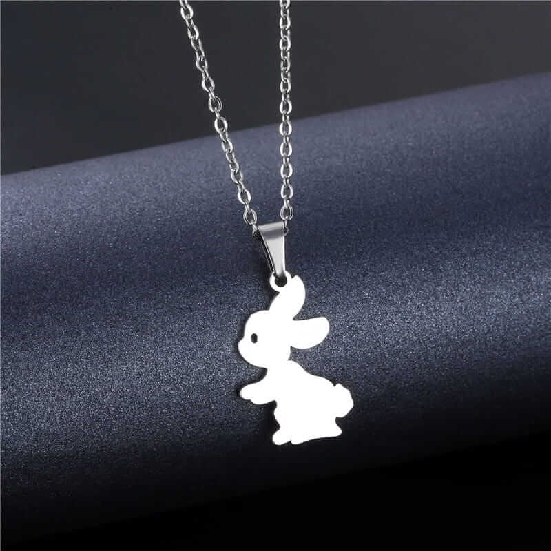 Silver Bunny Pendant Necklace