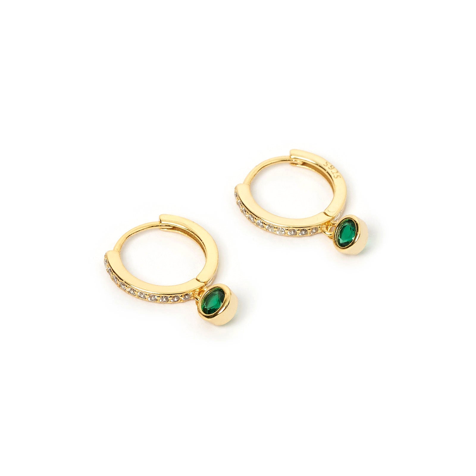 Rhodes Gold Earrings - Emerald 6