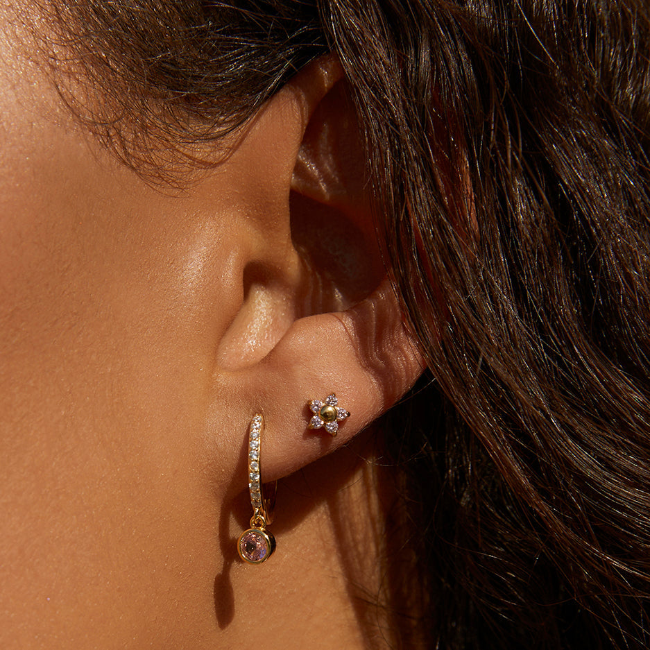 Rhodes Gold Earrings - Rose 2