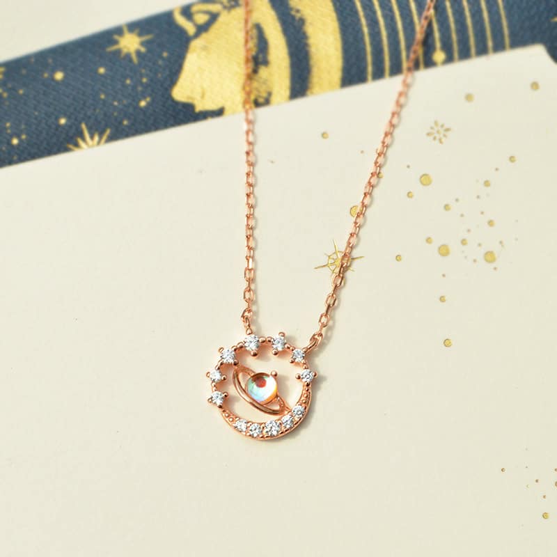 Rose Gold Silver Pendant Necklace