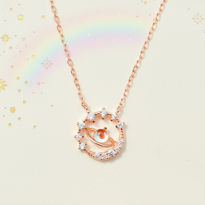 Rose Gold Silver Pendant Necklace