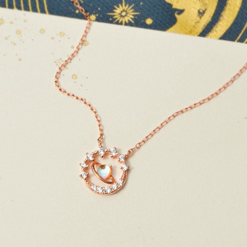 Rose Gold Silver Pendant Necklace