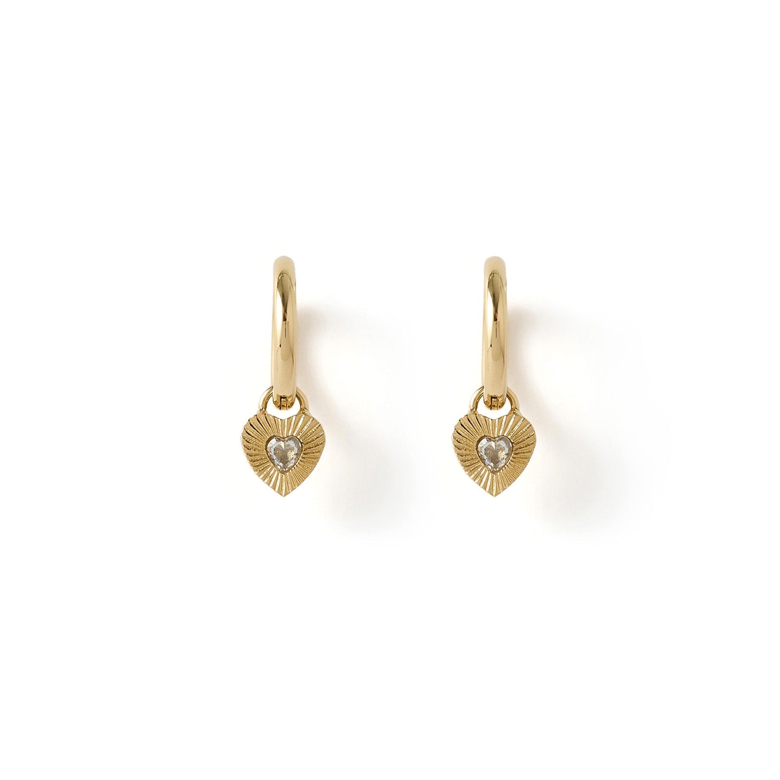 Ruby Heart Earrings - Stone
