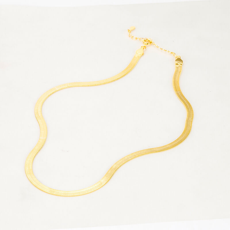 gold snake bone chain necklace