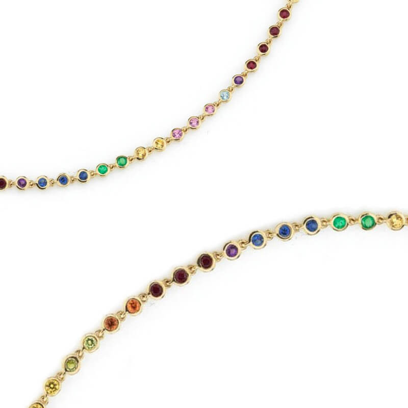 Multicolored Tennis Chain Necklace