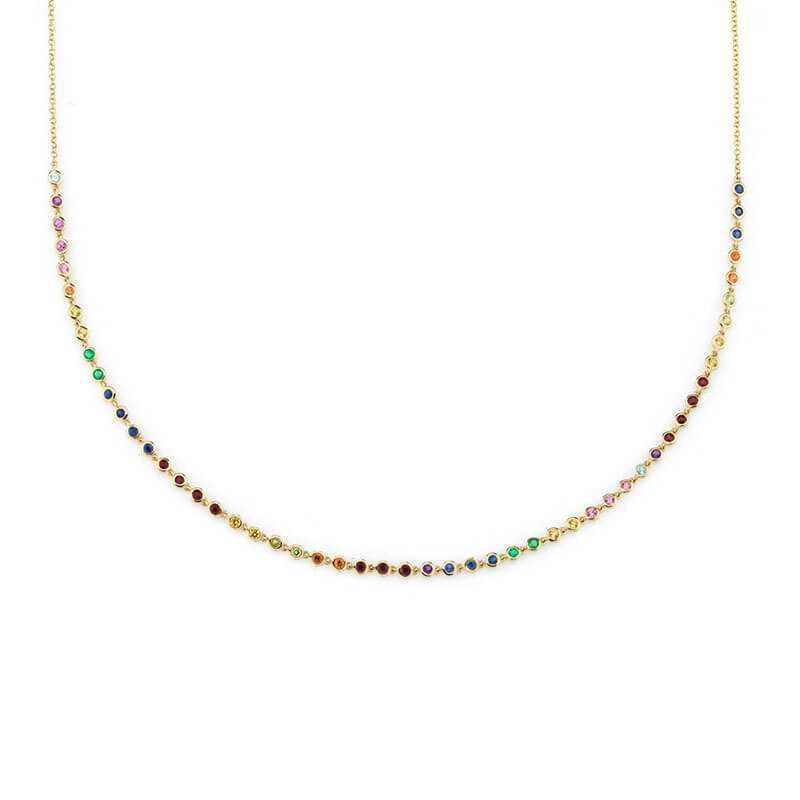 Multicolored Tennis Chain Necklace