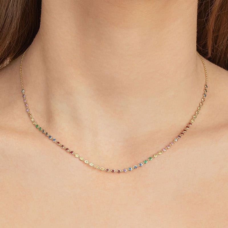 Multicolored Tennis Chain Necklace