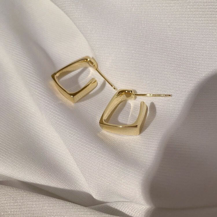 Geometric Gold Hoop Earrings