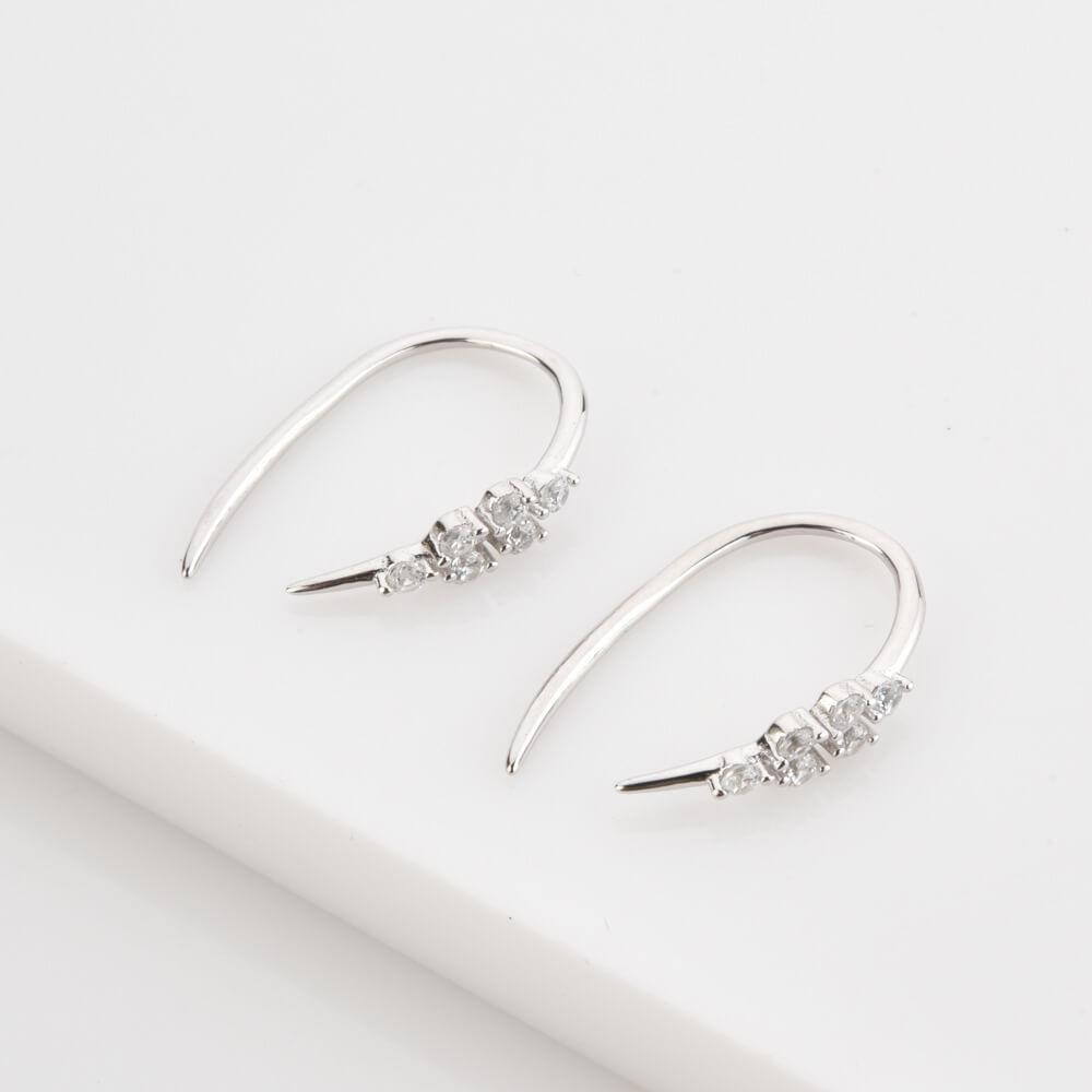 Zircon stud earrings silver