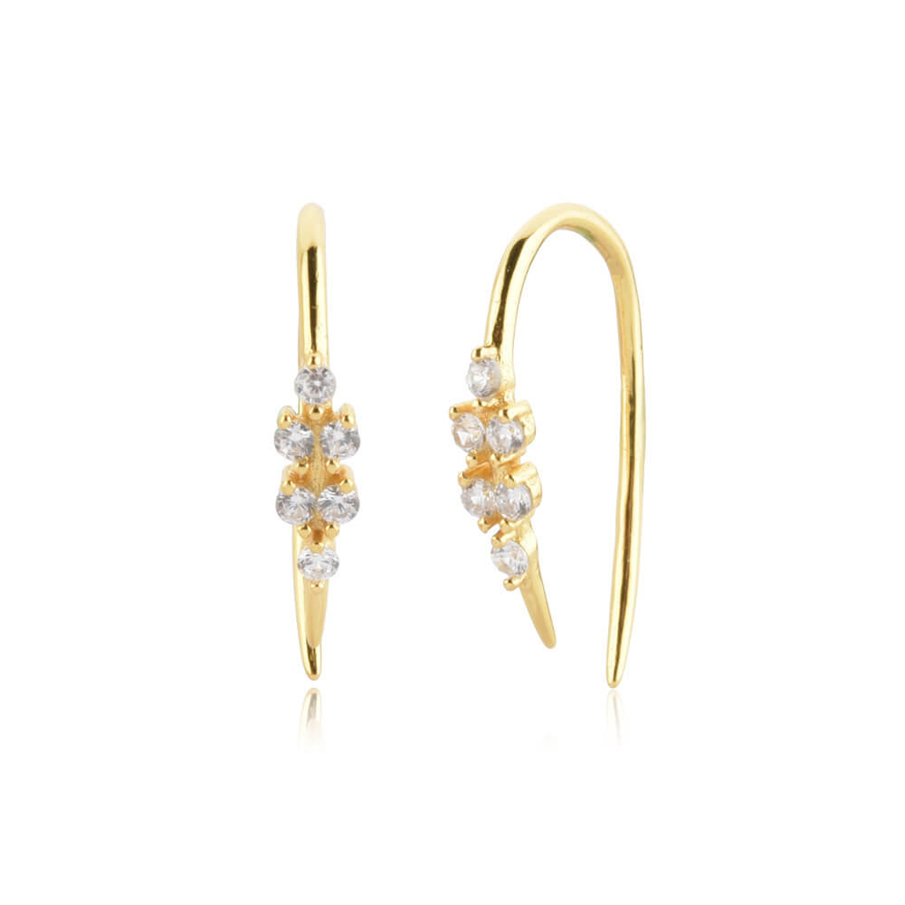 Zircon stud earrings gold