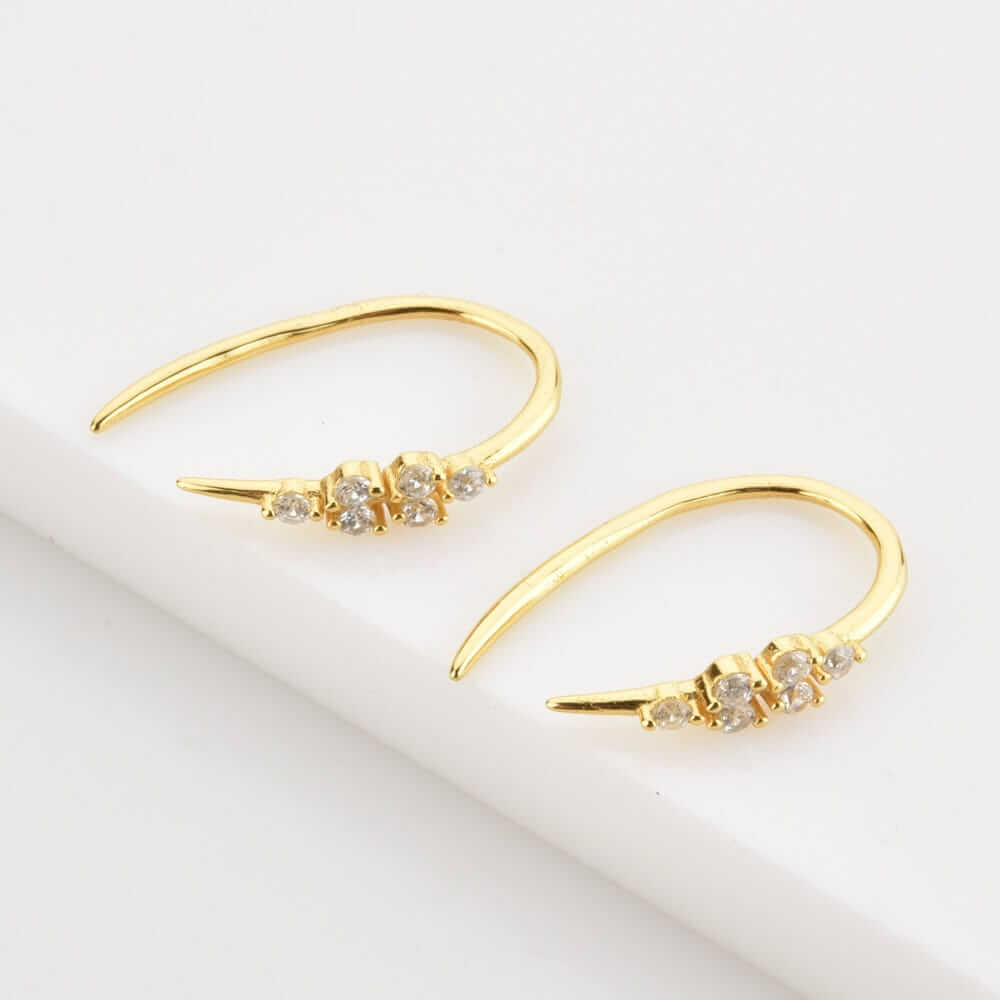 Zircon stud earrings gold