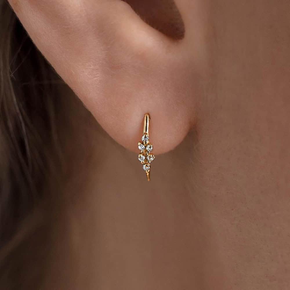 S925 Silver Zircon Stud Earrings