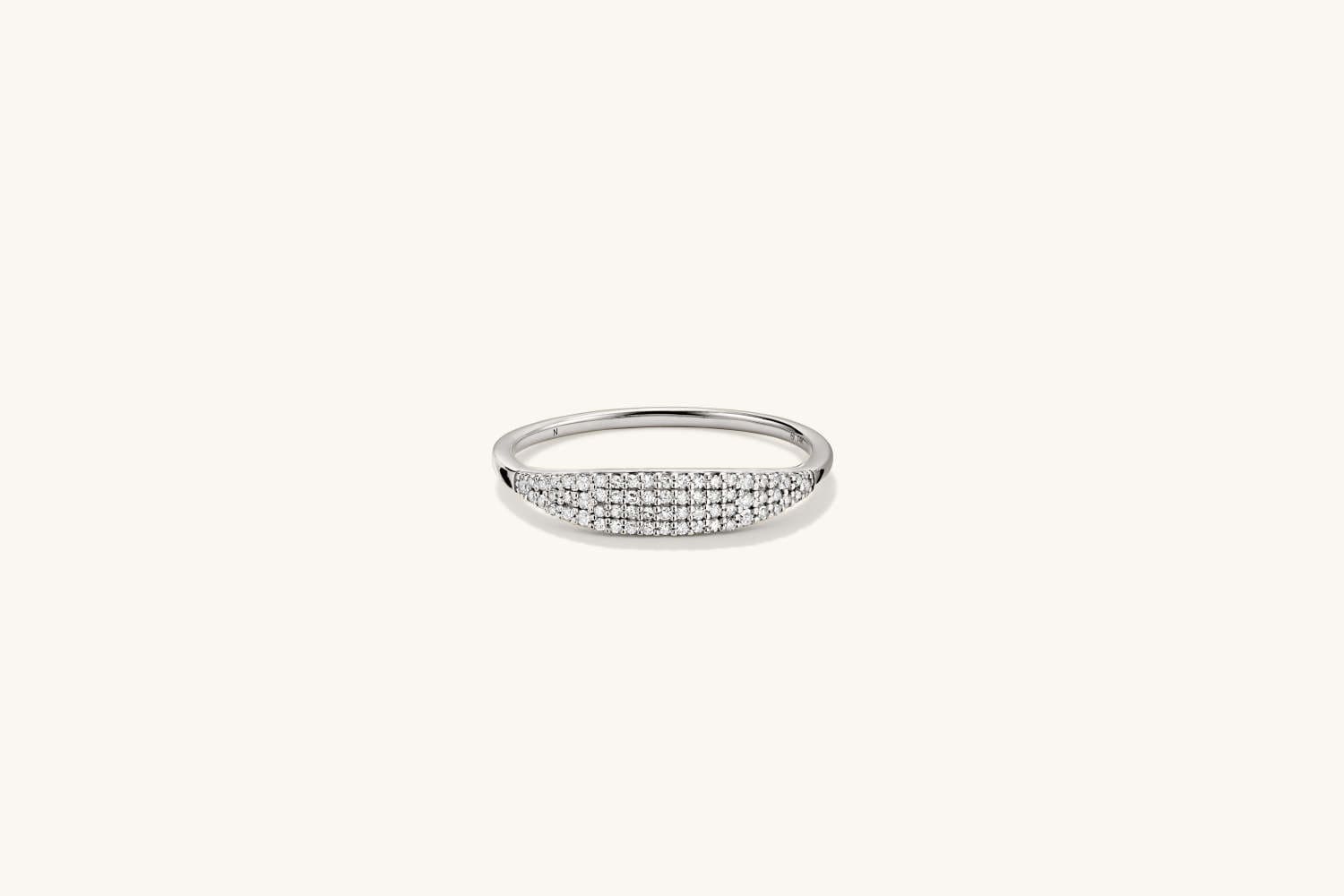 Slim Diamond Signet Ring