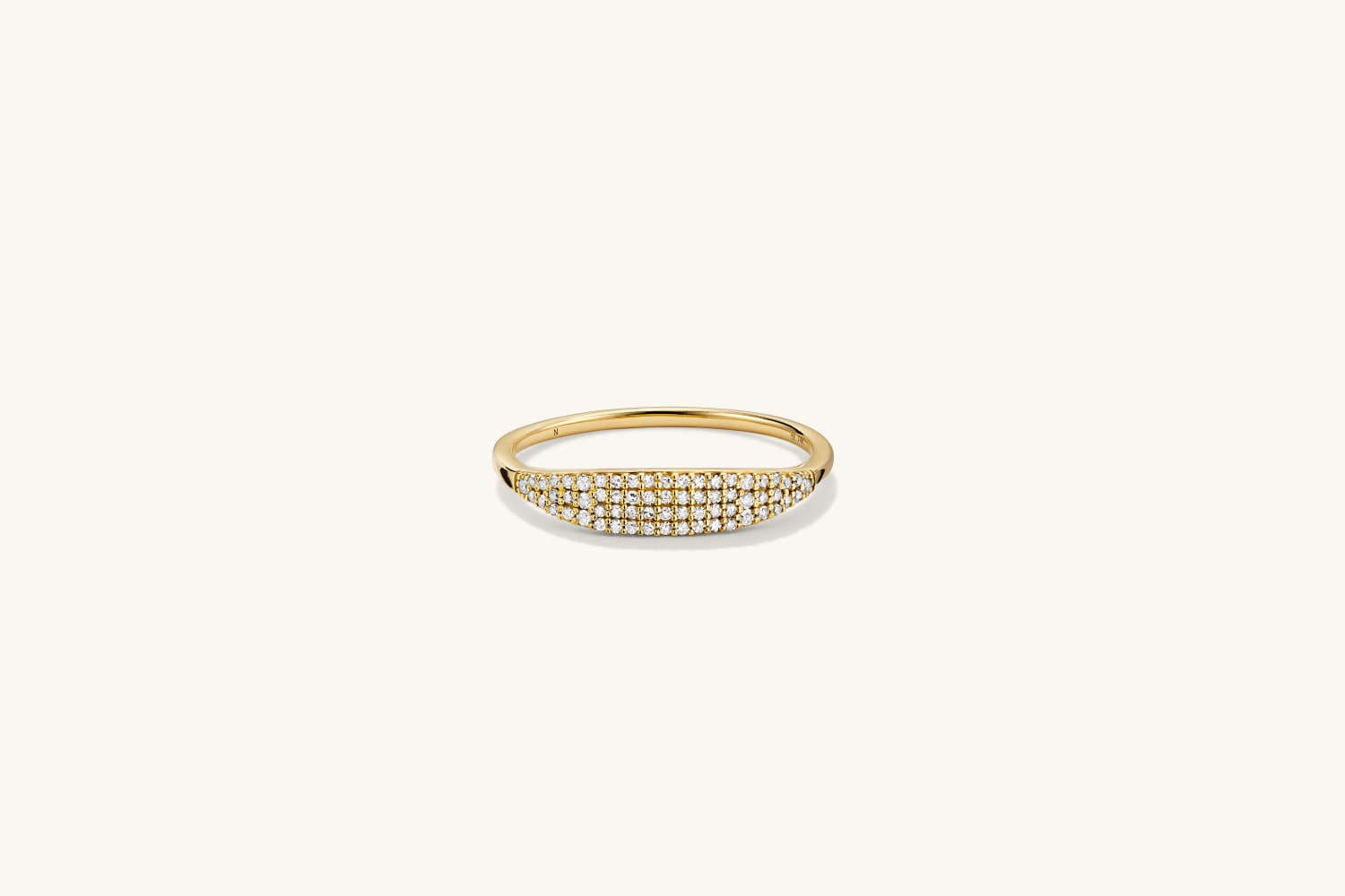 Slim Diamond Signet Ring