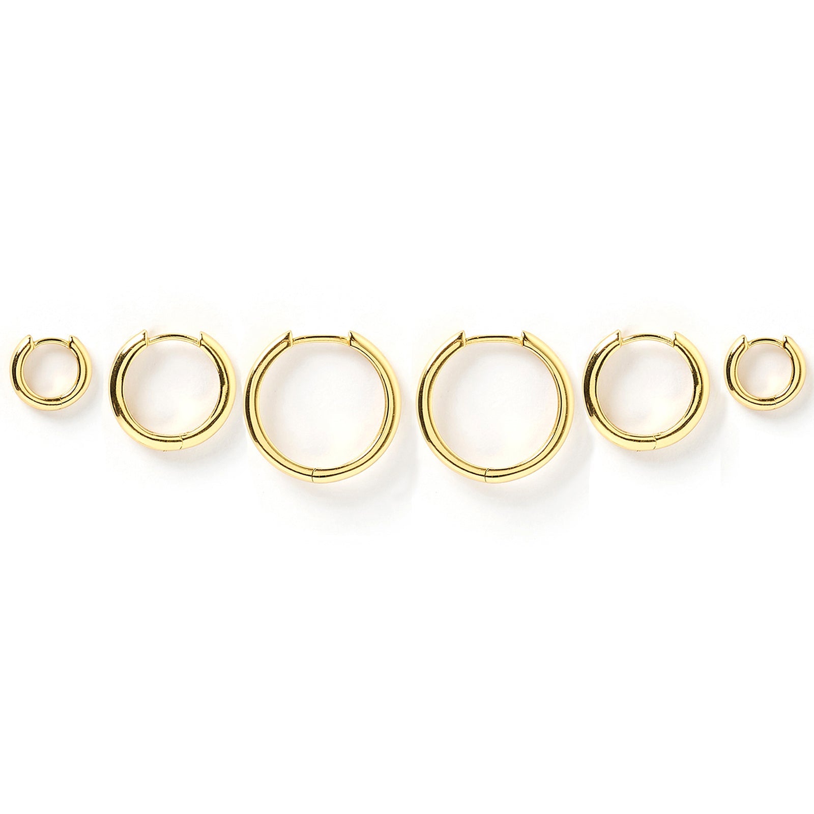 Smooth Hoop Earring Stack - Gold