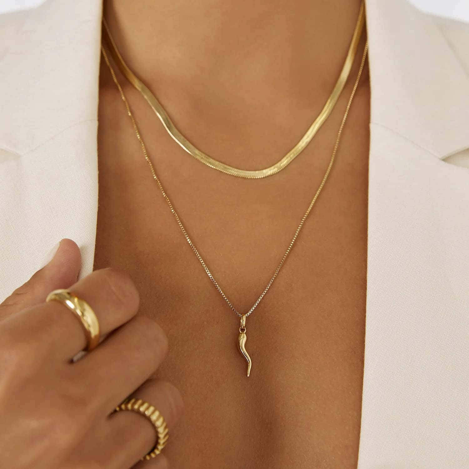 Snake Chain Necklace 14k Gold