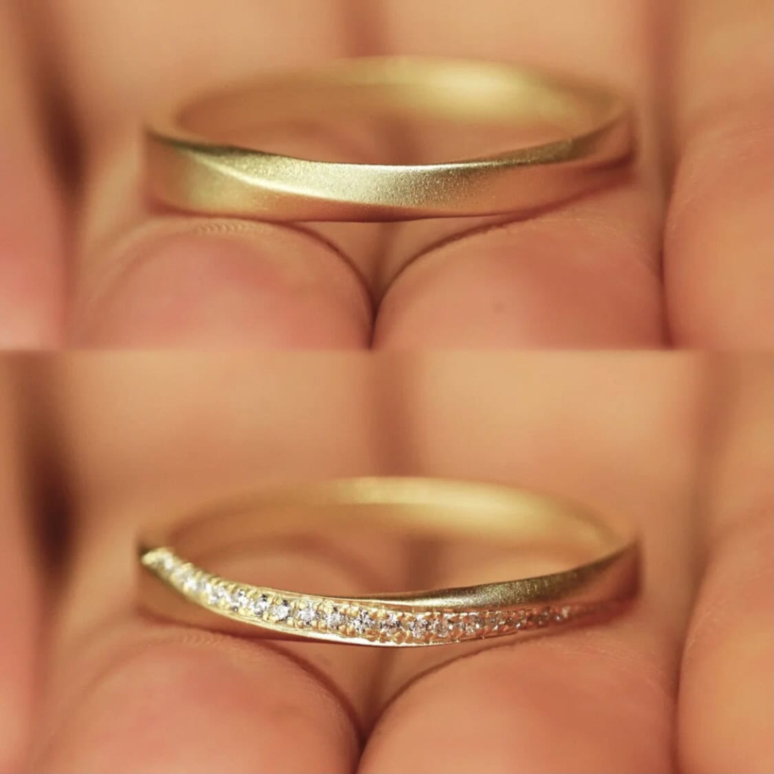 Stackable Diamond Matte Rings