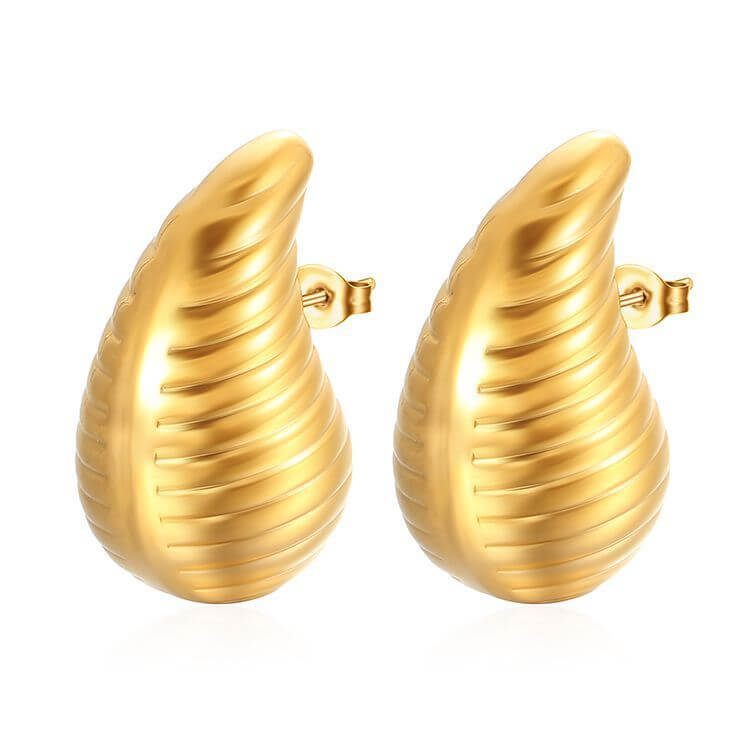 Thread Drop Earrings Gold