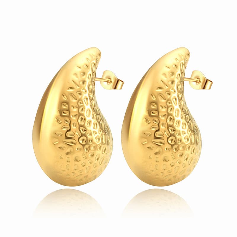 Hammered Bottega drop earrings gold