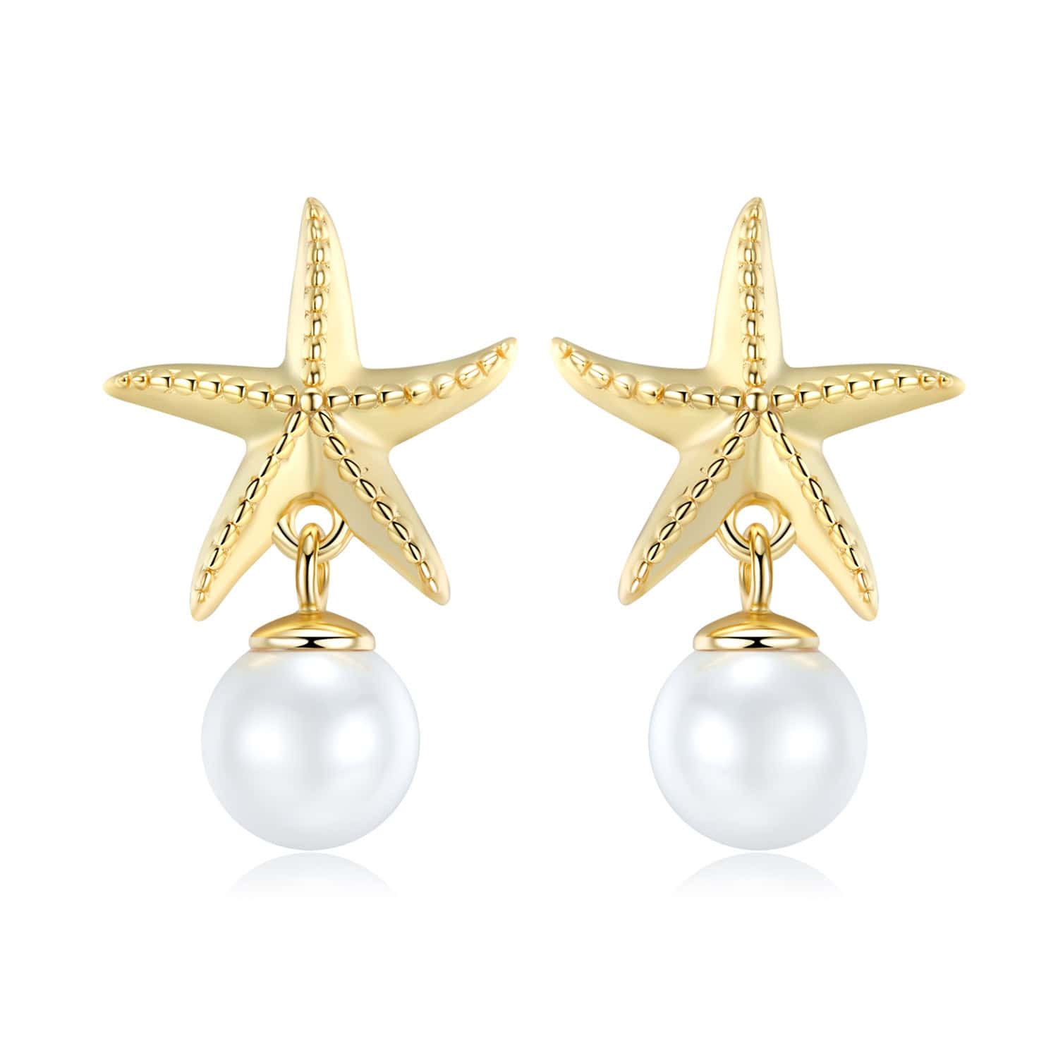 S925 Starfish Pearl Earrings