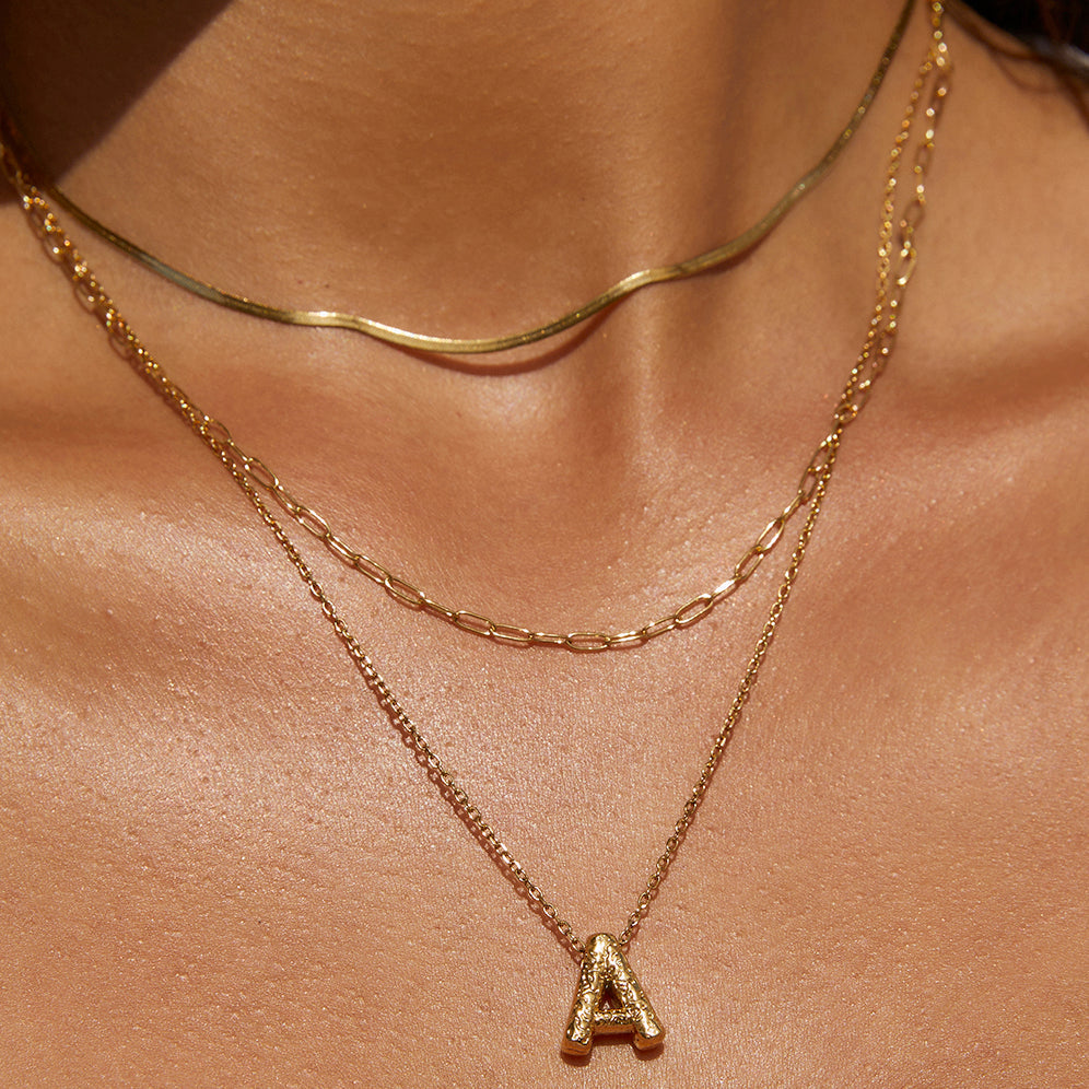 Statement Gold Letter Necklace 4