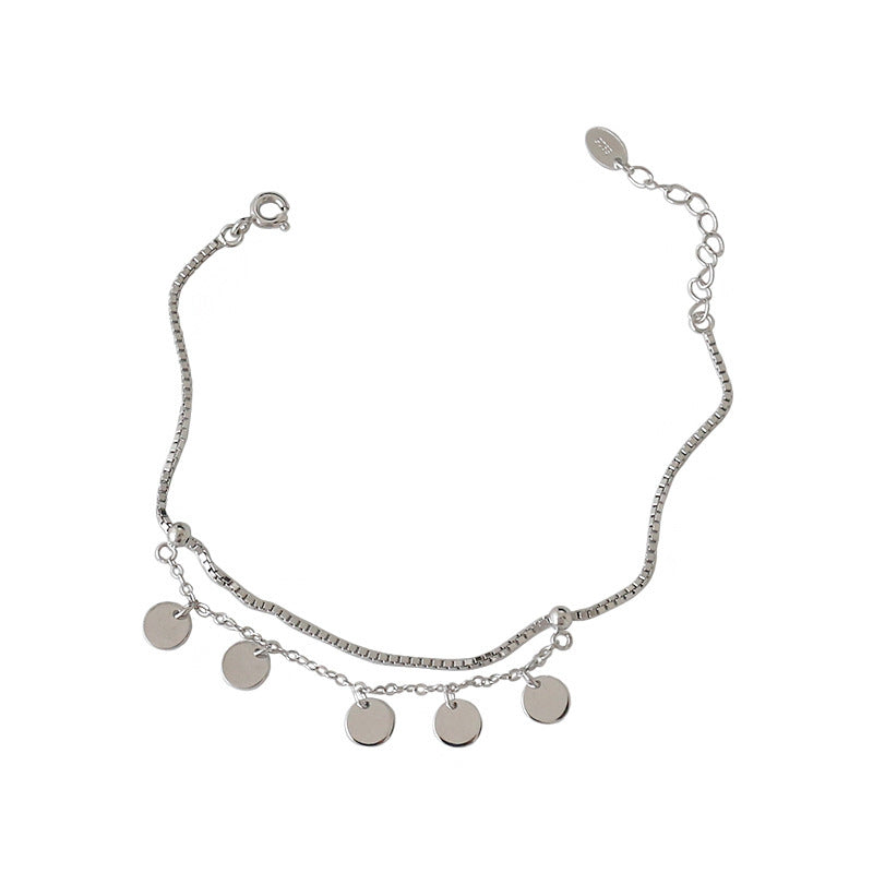 Korean style S925 sterling silver bracelet double layer