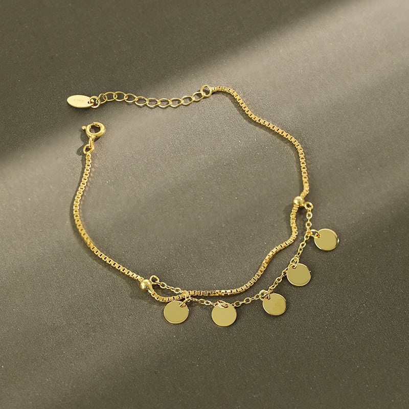 Korean style S925 sterling silver bracelet double layer