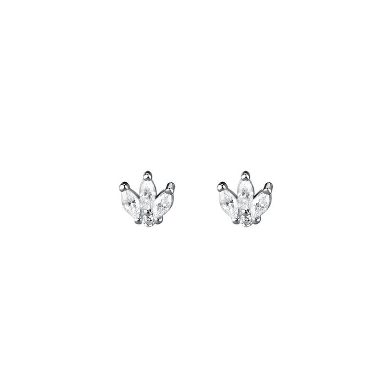 S925 Sterling Silver Clover Earrings Female