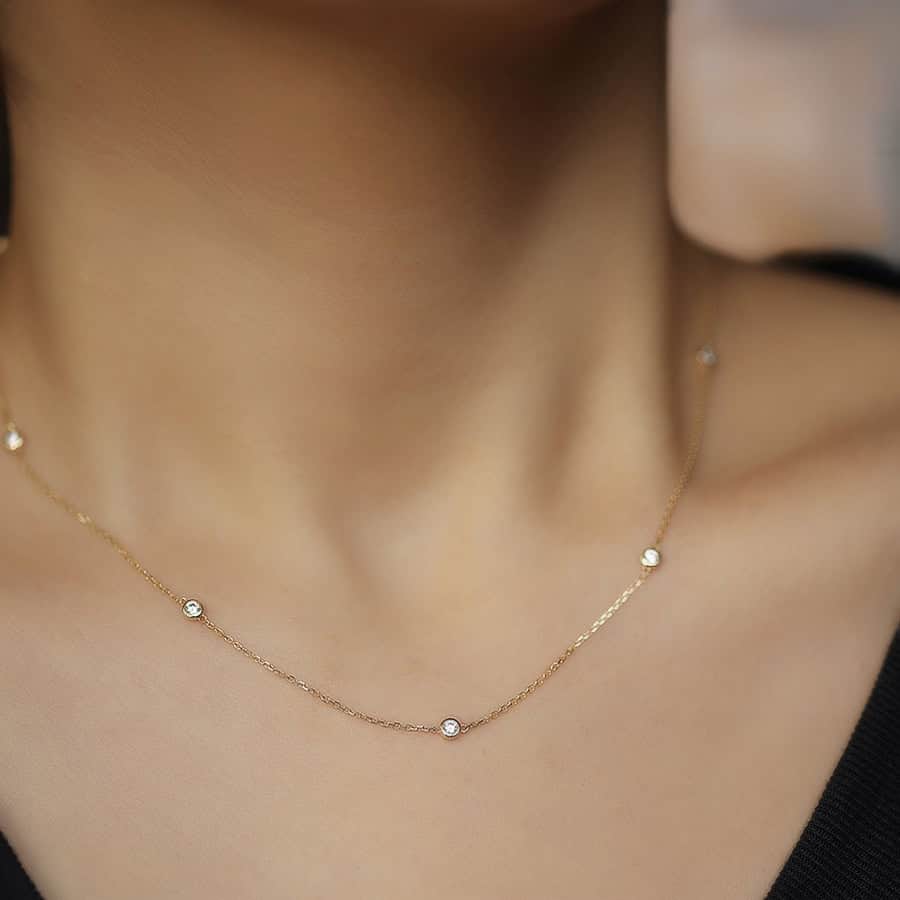 S925 Sterling Silver Gold Plated Necklace Design Sense Ins Starry Clavicle Chain